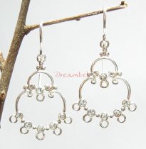 Sterling SILVER CZ Flower Chandelier Earrings Connector