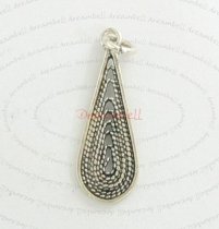 2X STERLING SILVER Teardrop Dangle Charm 18mm