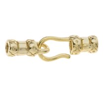 1x 14k Gold Plated Over Sterling Silver Beads 2mm Cord Ends Hook & EYE