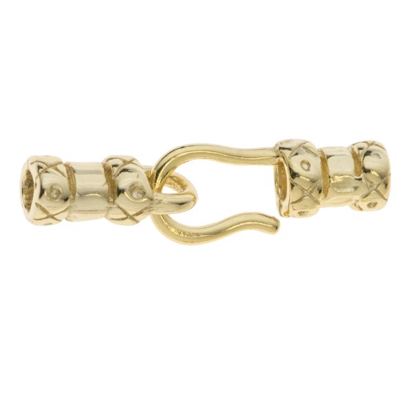 1x 14k Gold Plated Over Sterling Silver Beads 2mm Cord Ends Hook & EYE