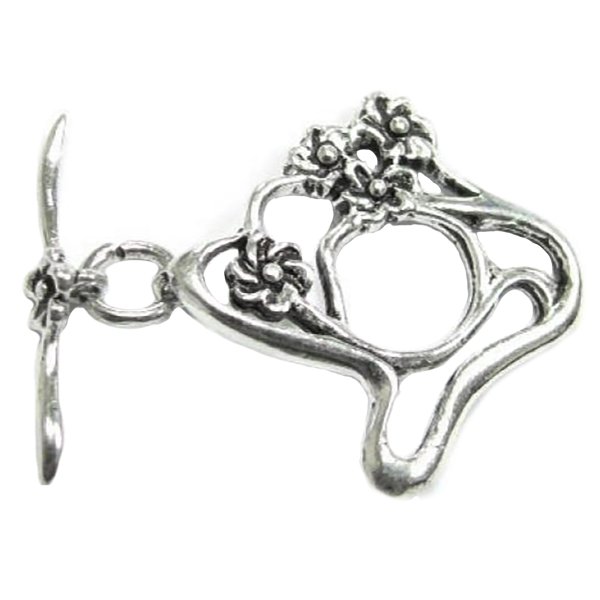 1x Sterling silver Garden Flower Toggle Clasp Bead 27mm