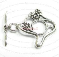 1x Sterling silver Garden Flower Toggle Clasp Bead 27mm