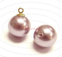 4x Swarovski crystal 5818 Powder Rose Pearl ROUND half drilled 8mm