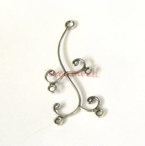 2x Sterling Silver Chandelier Flower Earring Connector