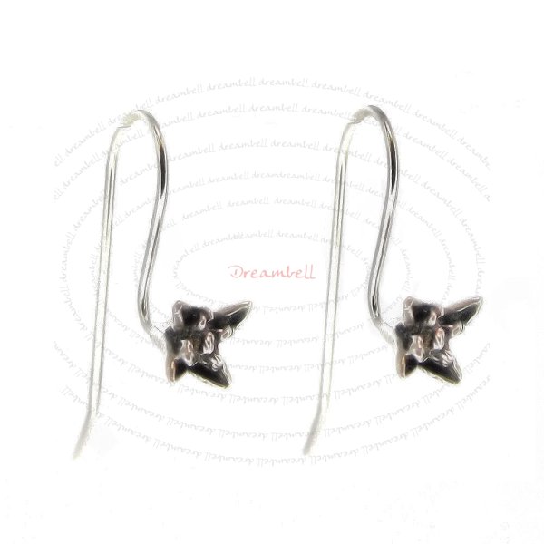 2x BALI Sterling Silver earwires Flower French hook ear wire