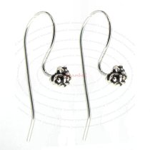 2x Sterling Silver earwires Flower French hook ear wire
