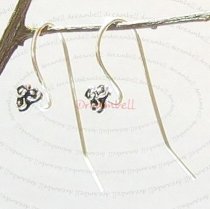 2x Sterling Silver earwires Flower French hook ear wire