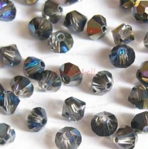 24x Swarovski Elements Crystal 5301 Bicone Heliotrope AB 4mm