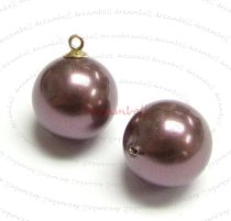 4x Swarovski crystal 5818 Burgundy Pearl ROUND half drilled 8mm