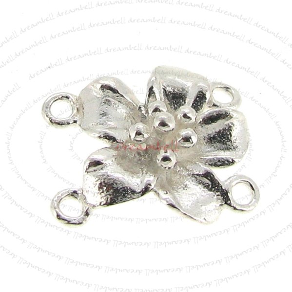 2x sterling silver flower 2 strand connector Bead 12mm