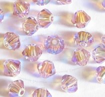 24x Swarovski Elements Crystal 5301 Bicone Light Amethyst AB 2x 4mm