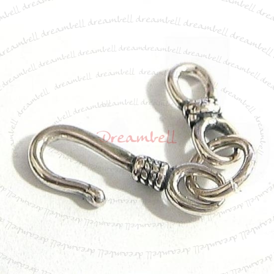 1 x 925 Sterling Silver Fish Hook Eye Clasp Toggle