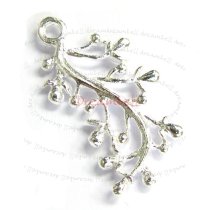 1x STERLING SILVER FEATHER Flower DANGLE CHARM PENDANT 16mm