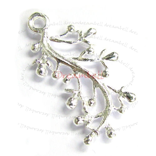 1x STERLING SILVER FEATHER Flower DANGLE CHARM PENDANT 16mm