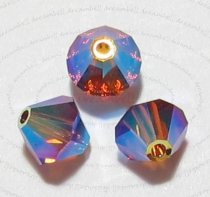 12x Swarovski Elements Crystal 5301 6mm Smoked Topaz AB 2x
