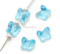 6 Swarovski Elements Crystal 5754 Butterfly Bead 10mm Aquamarine