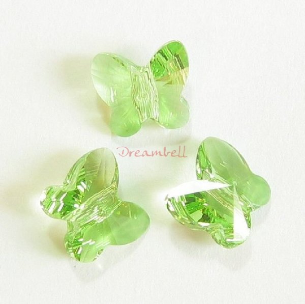 6 Swarovski Elements Crystal 5754 Butterfly Bead 10mm Peridot