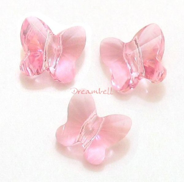 6 Swarovski Elements Crystal 5754 Butterfly Bead 10mm Light Rose Pink