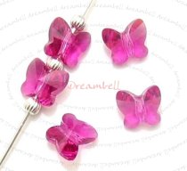 6 Swarovski Elements Crystal 5754 Butterfly Beads 10mm Fuchsia