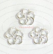 6x Bright Sterling Silver FLOWER SPACER BEAD CONNECTOR 6.6mm
