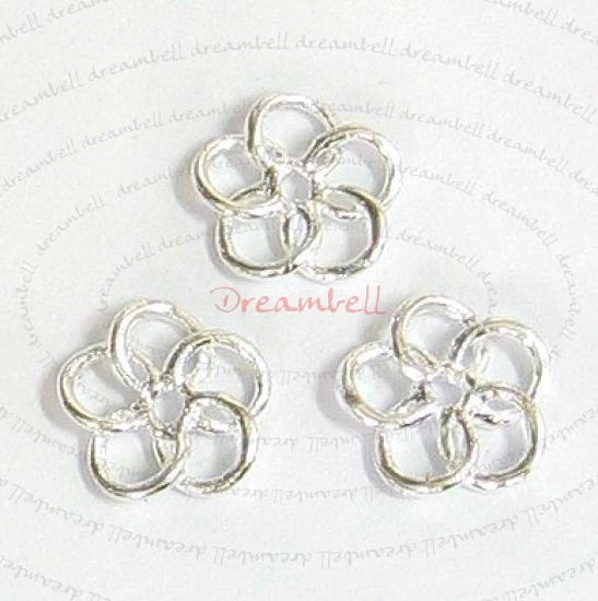 6x Bright Sterling Silver FLOWER SPACER BEAD CONNECTOR 6.6mm