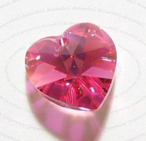 1x Swarovski Crystal Heart Charm pendant Pink Rose AB 18mm 6202