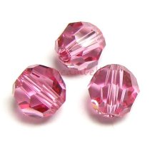 12 x Swarovski Crystal Elements Round Faceted 5000 Rose 6mm
