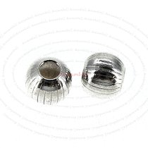 10x 925 Sterling Silver Round CORRUGATED Bead spacer 5mm