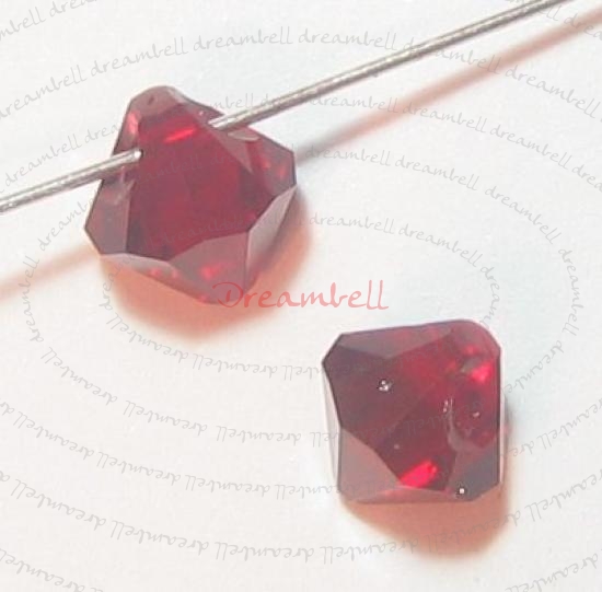6x Swarovski crystal 6301 Top Drill Bicone Siam RED bead 8mm