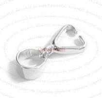 2x BRIGHT STERLING SILVER PENDANT CLASP W/ BAIL