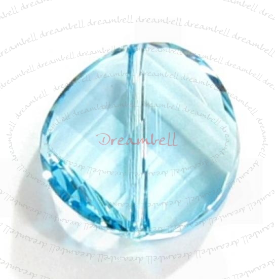 2x Swarovski Elements Crystal 5621 Twist Bead Crystal Aquamarine 14mm