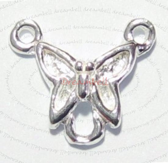 2x Sterling Silver Butterfly Chandelier Pendant Necklace Link Connector Beads