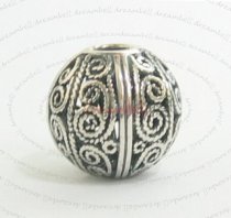 1x Sterling Silver Filigree ROUND focal Bead 15mm