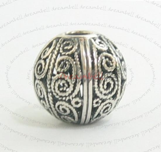 1x Sterling Silver Filigree ROUND focal Bead 15mm