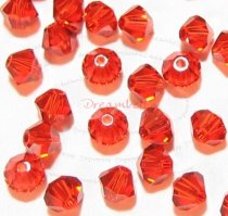 24x Swarovski Elements Bicone Crystal 5301 Indian Red 4mm