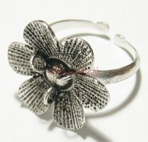 1 pc x Bali STERLING SILVER 3-HOLE FLOWER RING CASE