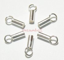 4x Sterling Silver Round End Cap for 1mm Leather Bead Cord