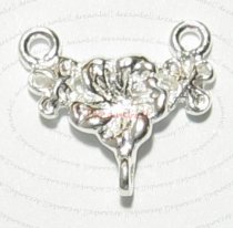 2X STERLING SILVER BRIGHT Flower CHANDELIER NECKLACE link CONNECTOR Bead