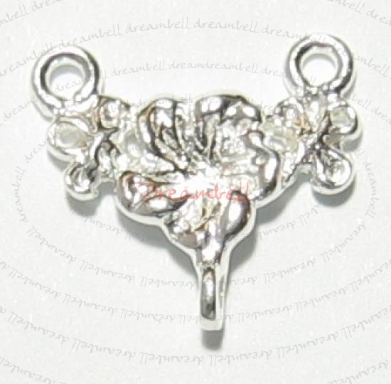 2X STERLING SILVER BRIGHT Flower CHANDELIER NECKLACE link CONNECTOR Bead