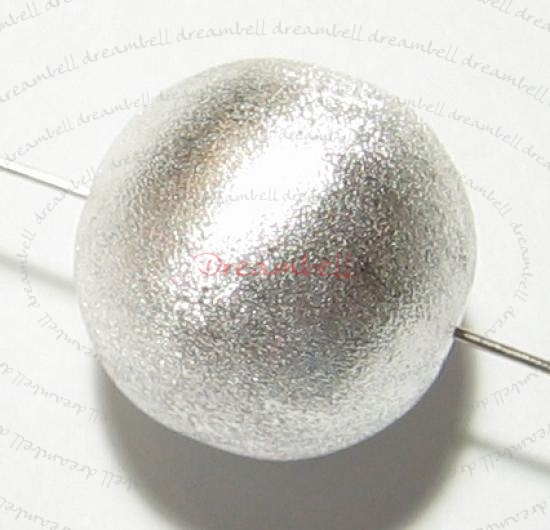 1x BRIGHT STERLING SILVER SATIN ROUND BEAD 12mm