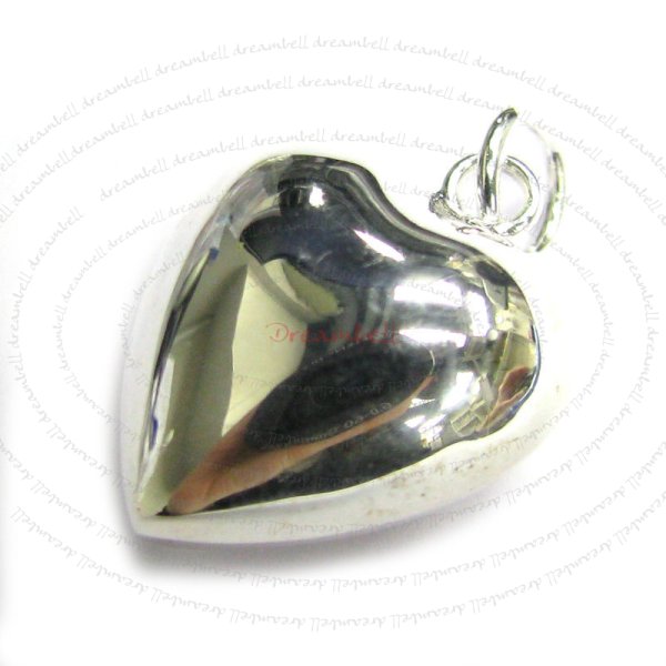 1 x 925 Sterling Silver Lover Heart Charm Pendant 16mm