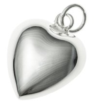 1 x 925 Sterling Silver Lover Heart Charm Pendant 16mm