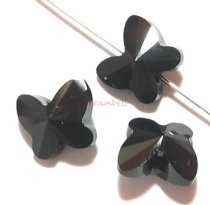 6 Swarovski Elements Crystal 5754 Butterfly Bead 10mm Jet Black