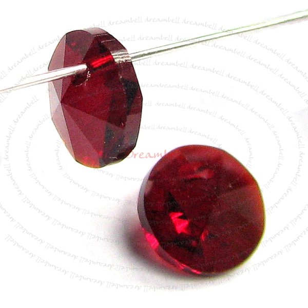 24x Swarovski Crystal 6200 Rivoli Pendant Charm Siam Red 6mm
