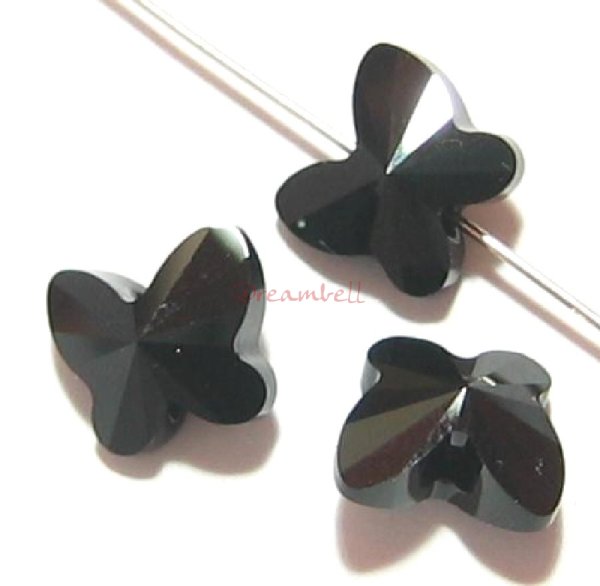 6x Swarovski Elements Crystal 5754 Butterfly Bead 8mm Jet Black
