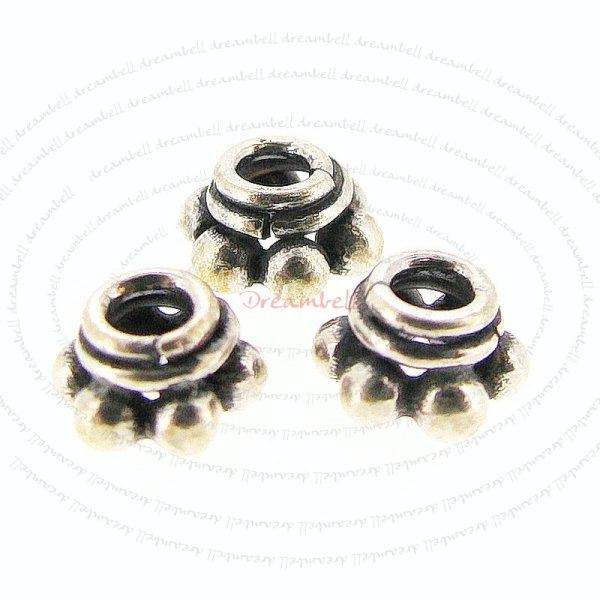 8x STERLING SILVER Daisy Flower Cone Cap 4.8mm