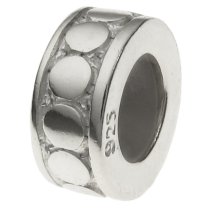 Sterling Silver CIRCLE DOT ROUND Bead for European Charm Bracelets 8mm
