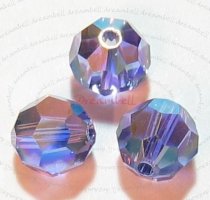 6 x Swarovski Crystal Elements Round Faceted 5000 Tanzanite AB 8mm