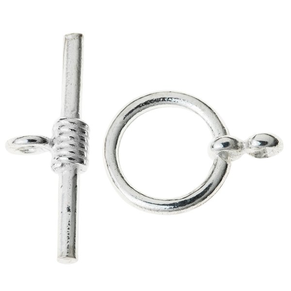 1x STERLING SILVER Round Bead Toggle CLASP (10mm)