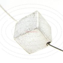 2x Sterling Silver DIAGONAL Satin Cube Dice Bead Spacer 6mm
